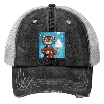 Discover happy tiger love ice cream Trucker Hats