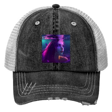 Discover purple mermaid underwater Trucker Hats