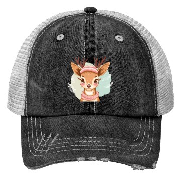 Discover Cute Christmas Deer Trucker Hats