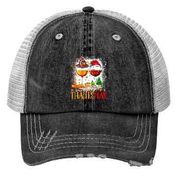 Discover Merry Thanksmas Santa Hat Thanksgiving Christmas Trucker Hats