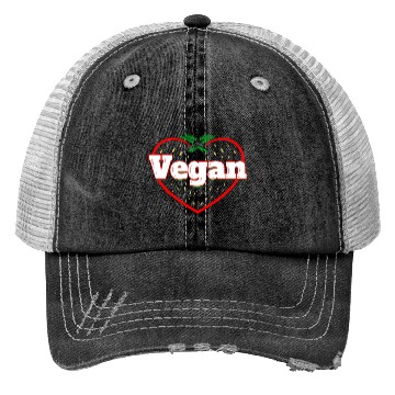 Discover Strawberry Logo For Vegetarians - Go Vegan Trucker Hats