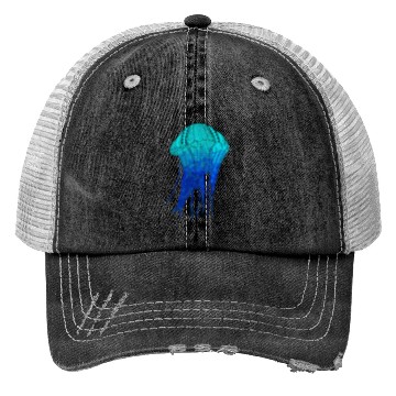 Discover Cool Ocean Blue Tribal Jellyfish Trucker Hats