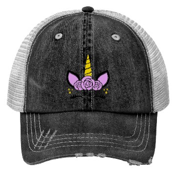 Discover Unicorn flower Trucker Hats