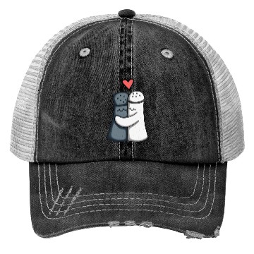 Discover Salt and Pepper Hugging Love : Funny illustration Trucker Hats