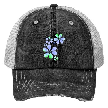 Discover purple flowers pattern shape green Trucker Hats
