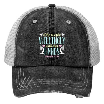 Discover Lab Technician She Works Willingly Medical Science Trucker Hats