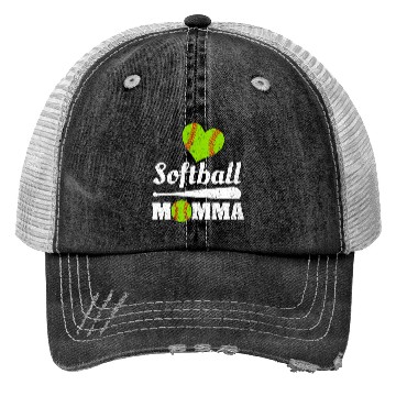 Discover Softball Momma Mother's Day Ball Sports Mom Mommy Trucker Hats