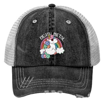 Discover Rainbow Unicorn Satan Love Metal Music Heavy Rock Trucker Hats