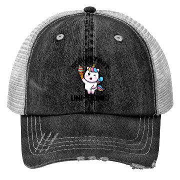 Discover Rainbow Cute Unicorn Ice Cream Lover Mythical Trucker Hats