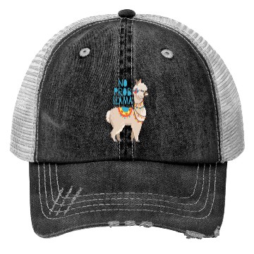 Discover no probllama funny lama comic no problem cute Trucker Hats