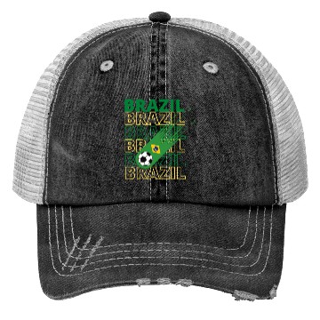 Discover Retro World Brazil Soccer Trucker Hats