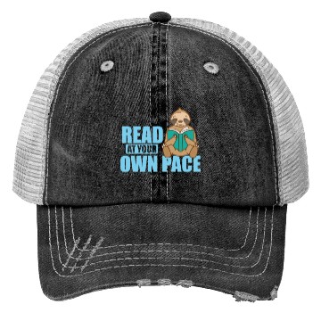 Discover Read at your own Pace Sloth lazy Environment Trucker Hats