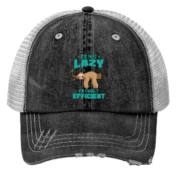 Discover I'm not Lazy I'm Energy Efficient Sloth Trucker Hats
