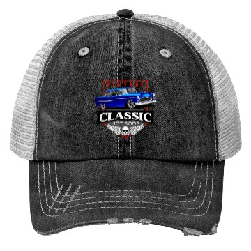 Discover Blue Classic Car Street Rod Trucker Hats