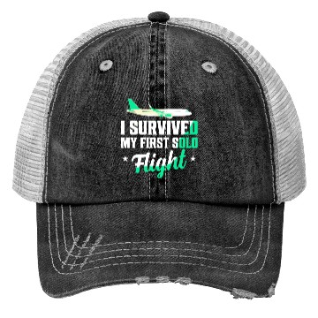 Discover I Survived My First Solo Flight Pilot Trucker Hats