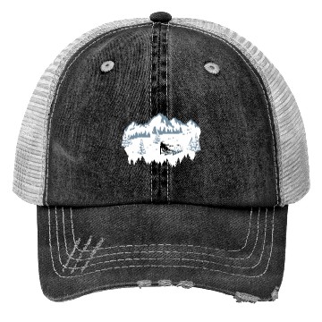 Discover Skiing, Skier, Ski, Winter Snow Mountains Trucker Hats