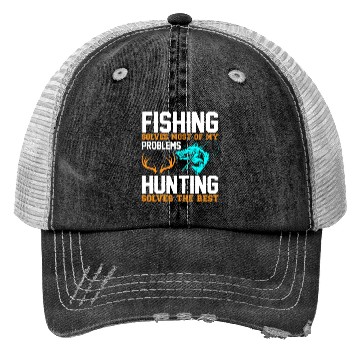 Discover Fishing Solves Most Of My Problems Trucker Hats
