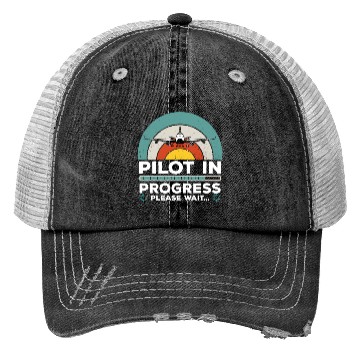 Discover Funny Copilot Flight Pilot In Progress Trucker Hats