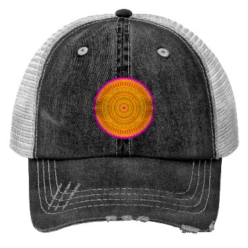Discover Golden-Pink Geometric Circular Pattern Trucker Hats