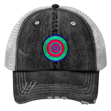 Discover Green-Pink Circle Geometric Pattern Trucker Hats
