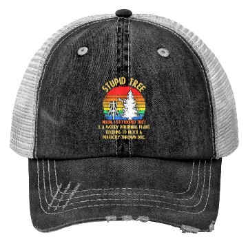 Discover Vintage Sunset Stupid Tree Disc Golf Lover Trucker Hats