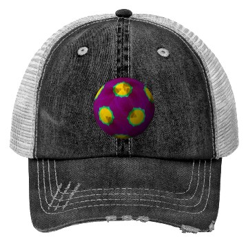 Discover Purple 3D Sphere with Green Symmetric Shape Trucker Hats