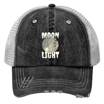 Discover Dark Green Illustrated Moon Light Bat Trucker Hats