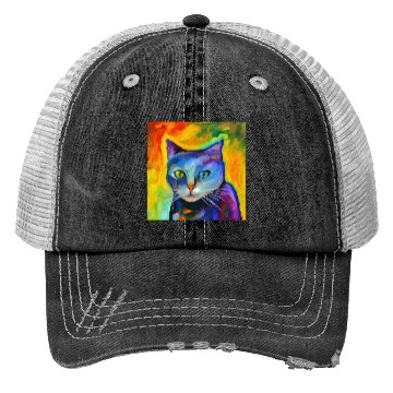 Discover Fantasy portrait of a cat Trucker Hats
