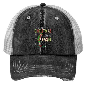 Discover Golf Elf Pun Golfer Christmas Golfing Trucker Hats