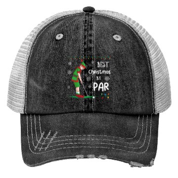 Discover Golf Elf Pun Golfer Christmas Golfing Trucker Hats