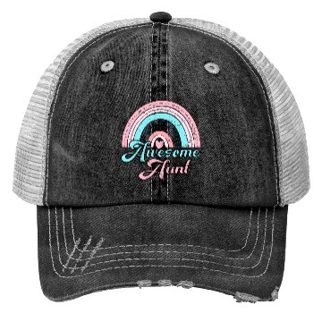 Discover Awesome Aunt retro rainbow vintage Trucker Hats