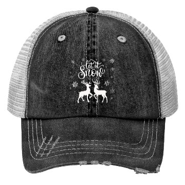 Discover Let it snow with deer Trucker Hats