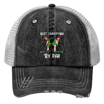 Discover Golf Elf Pun Golfer Christmas Golfing Trucker Hats
