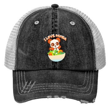Discover I love panda Trucker Hats