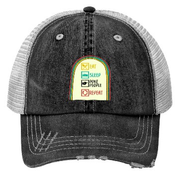 Discover Acupuncture Trucker Hats, Eat Sleep Poke People Repeat