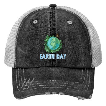 Discover Earth Day Gift Globe Plants Butterfly Save the Trucker Hats