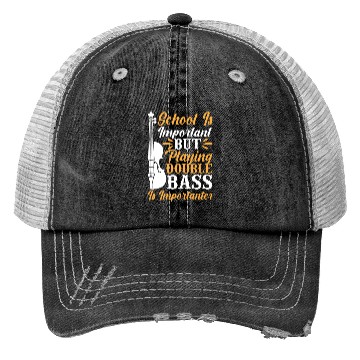 Discover Back To School Playing Double Bass Contrabassist P Trucker Hats