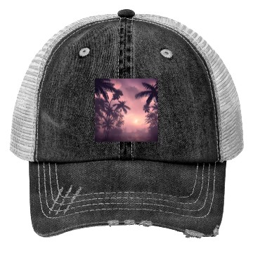Discover Evening among palm trees Trucker Hats