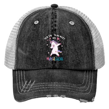 Discover Math Teacher Unicorn Trucker Hats
