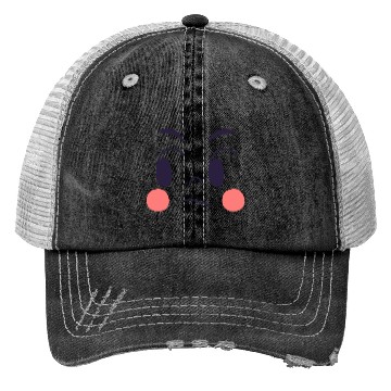 Discover jaded expression of cartoon emotion face Trucker Hats