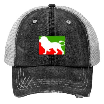 Discover CUTE MODERN UNIQUE LION RED AND GREEN Trucker Hats