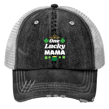 Discover One Lucky Mama Funny Saint Patrick's Day Trucker Hats