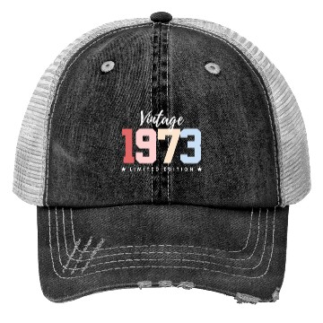 Discover 50 Years Vintage 1973 Retro 50th Birthday Trucker Hats