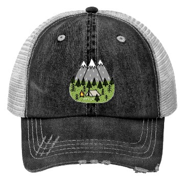 Discover Camping Mountain Trucker Hats