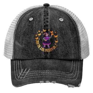 Discover Dia De Los Muertos Trucker Hats, Girl Sugar Skeleton