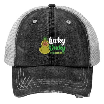Discover Lucky Ducky Duck Shamrock St. Patricks Day Irish Trucker Hats
