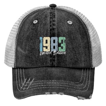 Discover 40 Years Vintage 1983 Retro 40th Birthday Trucker Hats