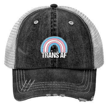 Discover Trans AF Transsexual Transgender Pride Flag Rainbo Trucker Hats
