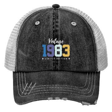 Discover 40 Years Vintage 1983 Retro 40th Birthday Trucker Hats