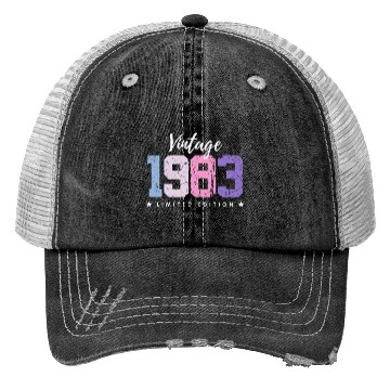 Discover 40 Years Vintage 1983 Retro 40th Birthday Trucker Hats